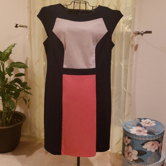 Dress Barn Color Block Sheath Dress - Picture 1 of 4